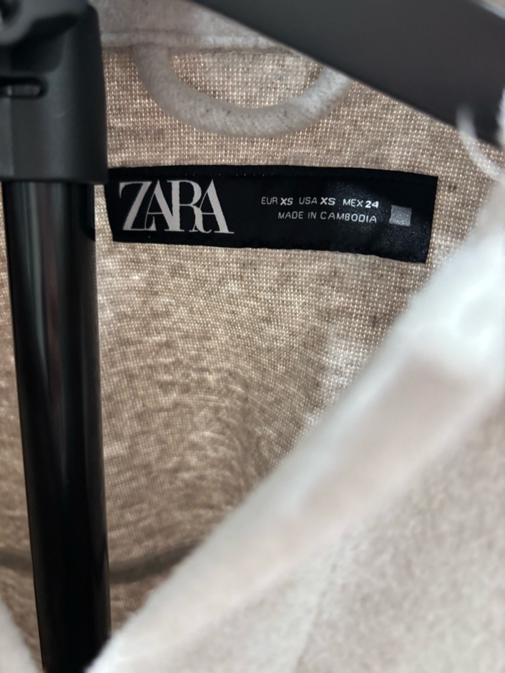 Zara Light Cream Oversized Shacket with Patch Pockets - Picture 6 of 7